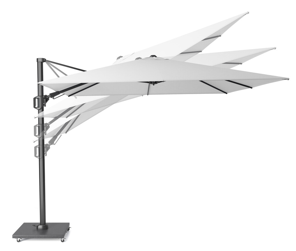 Zweefparasol Challenger T² Premium 3x3 - Frame Antraciet/Doek Havana