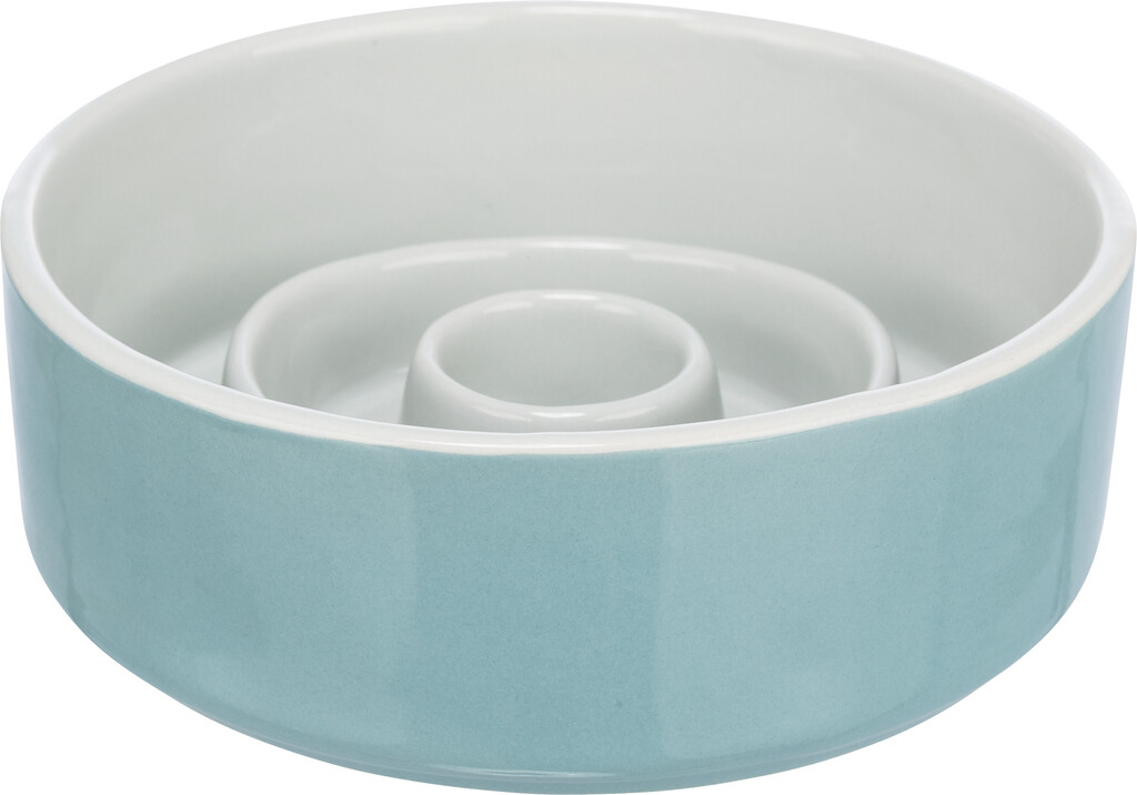Slow Feeding gamelle, en ceramique ø 14 cm, gris/bleu Slow Feeding gamelle, en ceramique ø 14 cm, gris/bleu