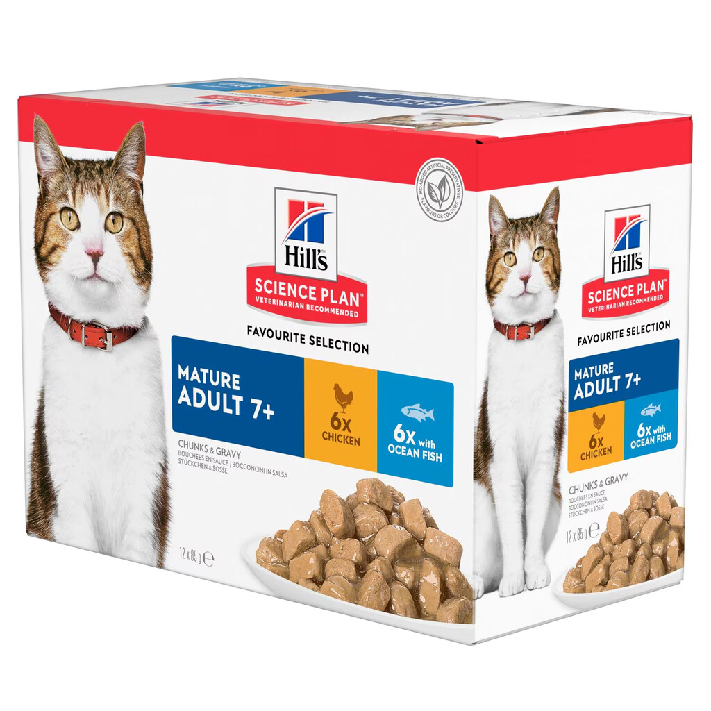 SP Sachets Repas pour Chat Adulte Mature (7+) - au poulet et poisson 12x85g