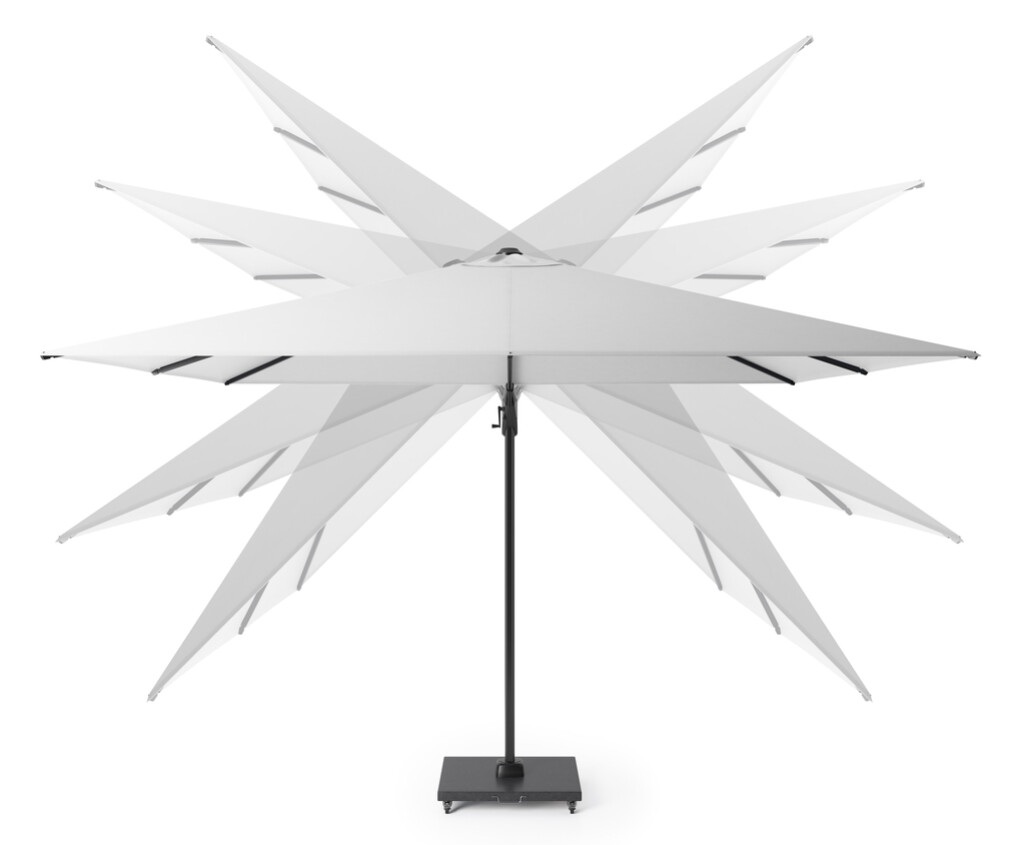 Zweefparasol Challenger T² Premium 3x3 - Frame Antraciet/Doek Havana