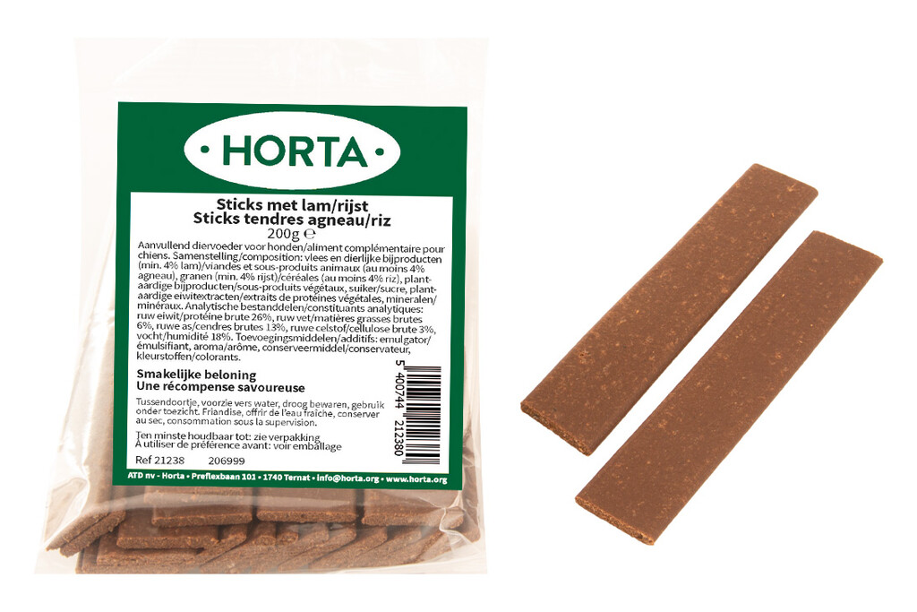 Sticks met lam/rijst 200g Sticks met lam/rijst 200g