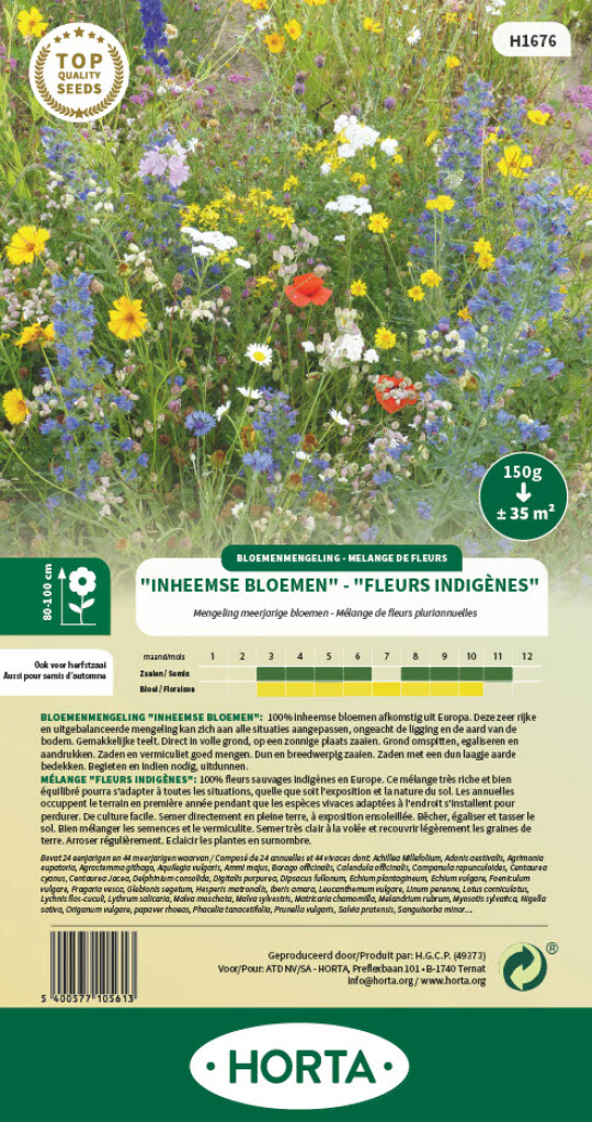 Inheemse eenjarige bloemen 35 m²