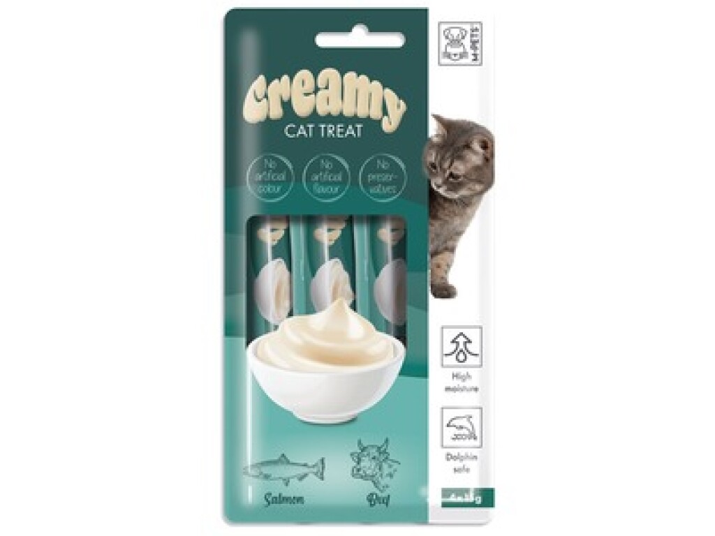 Creamy snack pour chat saumon & boeuf 60g