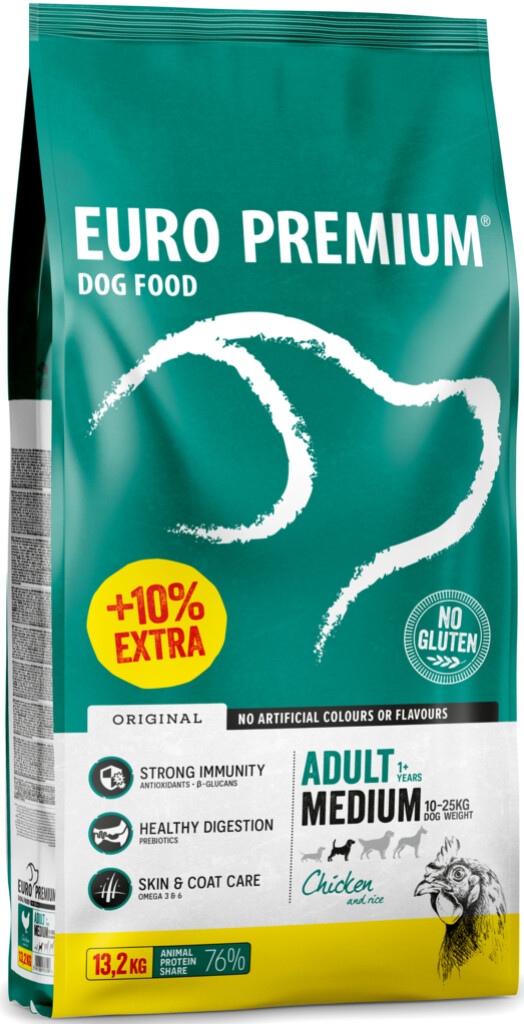 Medium adult chicken & rice bonusbag +10% - VERKRIJGBAAR ZOLANG DE VOORRAAD STREKT
