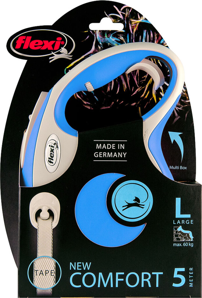 Laisse New Comfort Sangle Bleu L 5 m