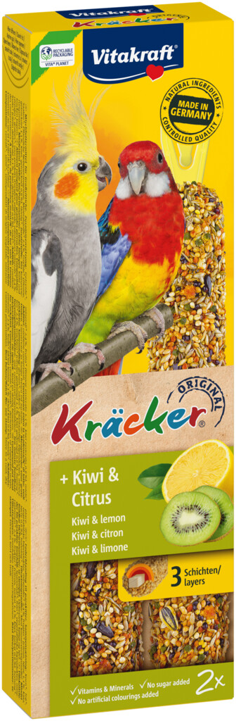 Kräcker® Original valkparkiet kiwi en citrus 2 stuks Kräcker® Original valkparkiet kiwi en citrus 2 stuks