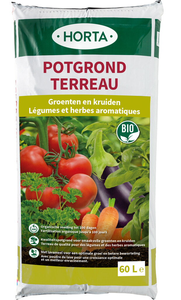 Potgrond voor groenten en kruiden 60L Potgrond voor groenten en kruiden 60L