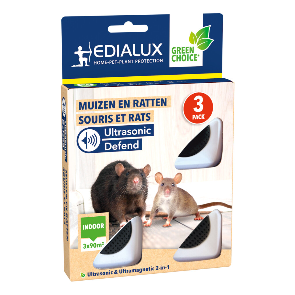 Ultrasonic Defend muizen & ratten 3 stuks