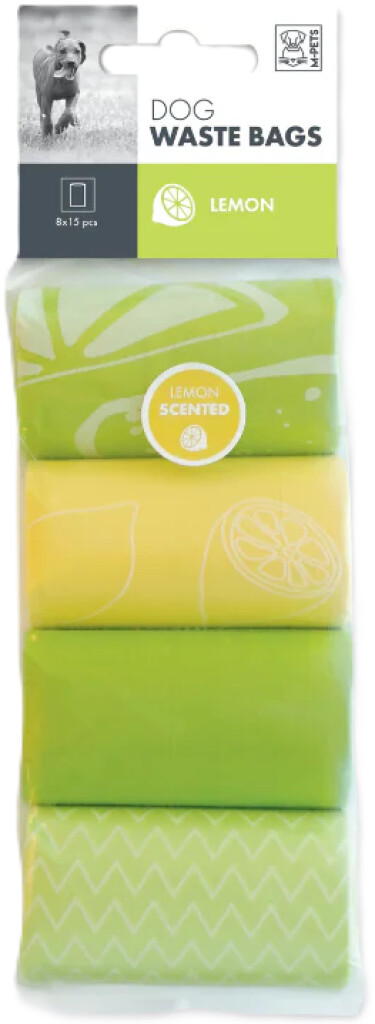 Sacs à déjections parfum de citron 8x15 pièces