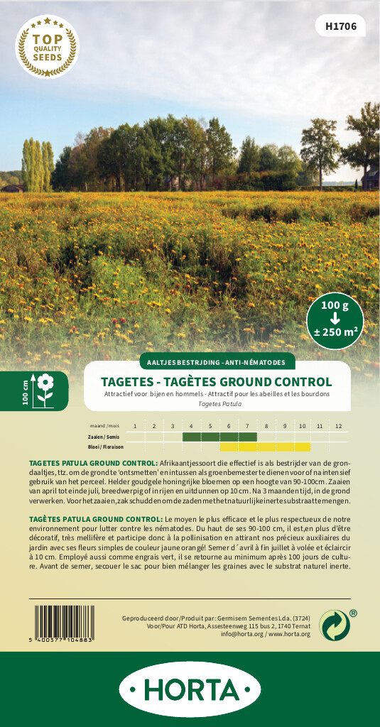 Tagètes Patula Ground Control 250 m² Tagètes Patula Ground Control 250 m²