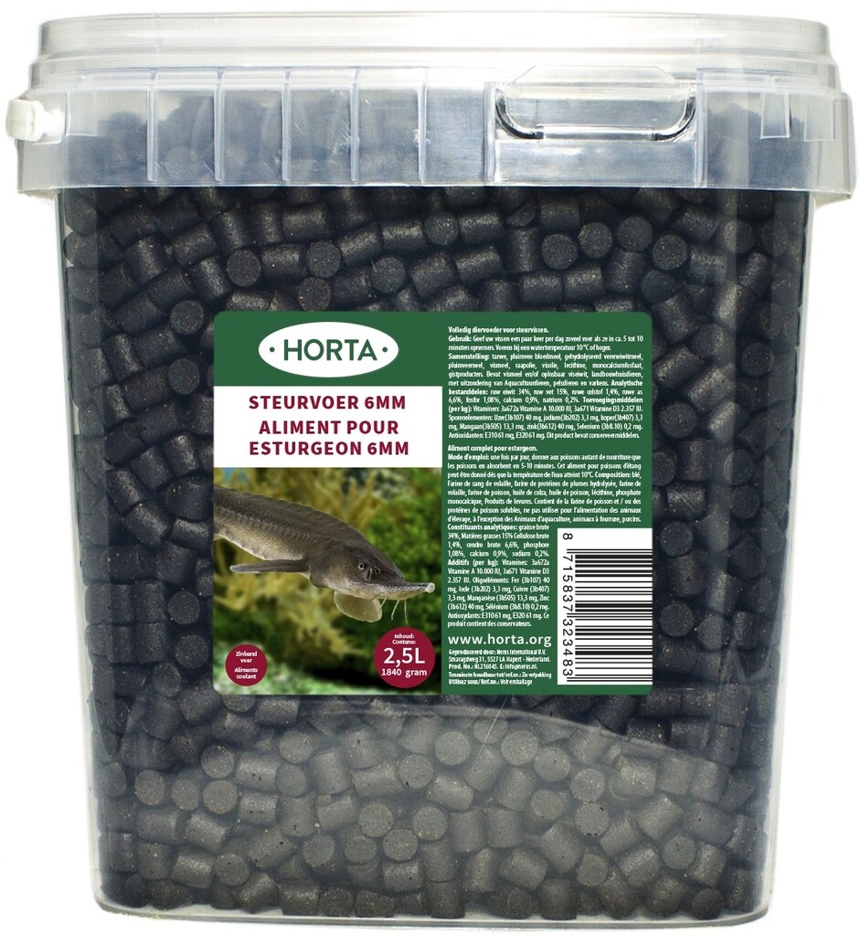 Nourriture pour esturgeons 2,5 litres 6mm/1840g