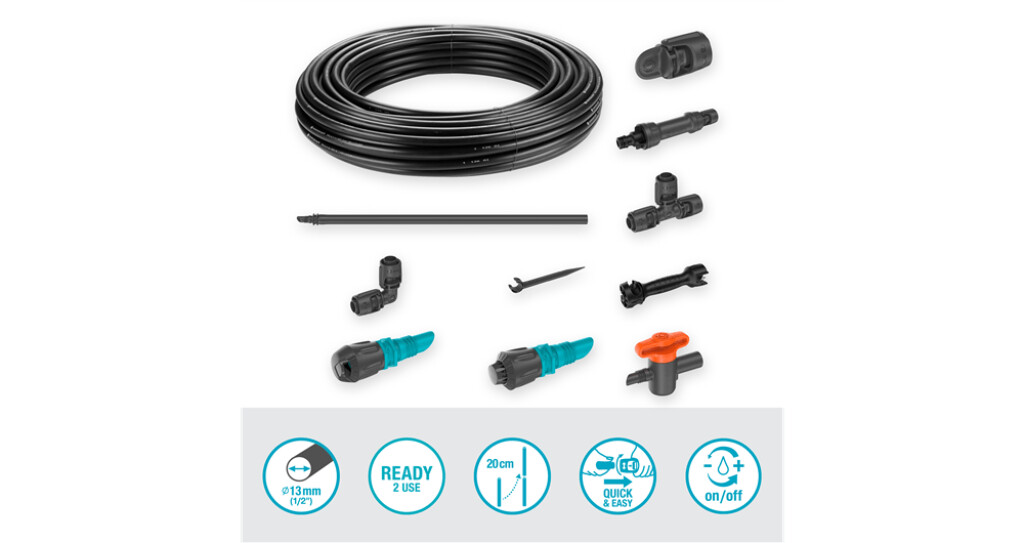 Micro-Drip-Bewatering moestuin/bloembed Micro-Drip-Bewatering moestuin/bloembed