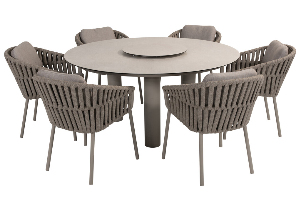 Donato tafel met Owen stoelen en Lazy susan (draaischijf)