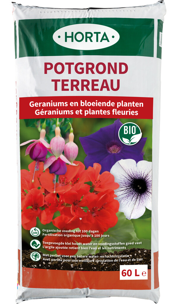 HORTA - Potgrond voor geraniums en bloeiende planten 60L