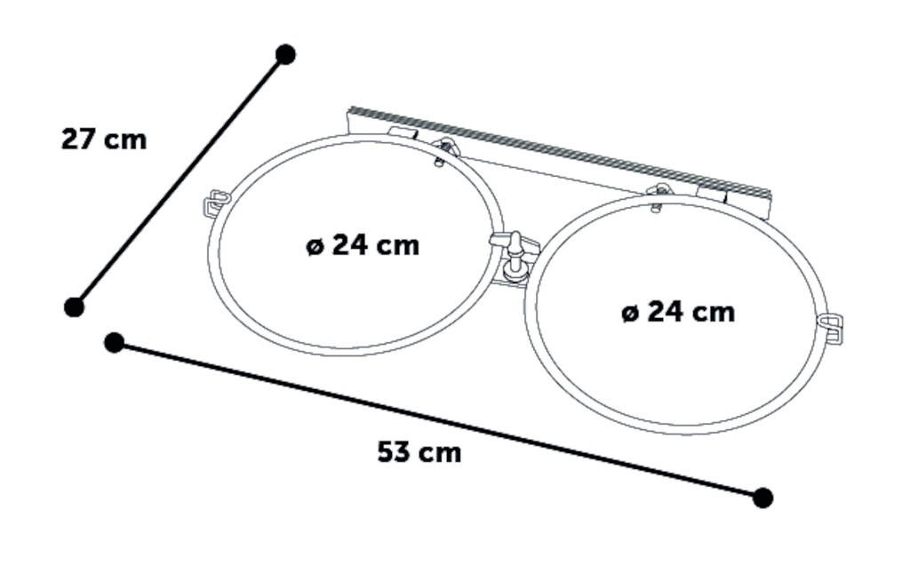 Muur en benchhouder Bruce 2x24cm Muur en benchhouder Bruce 2x24cm