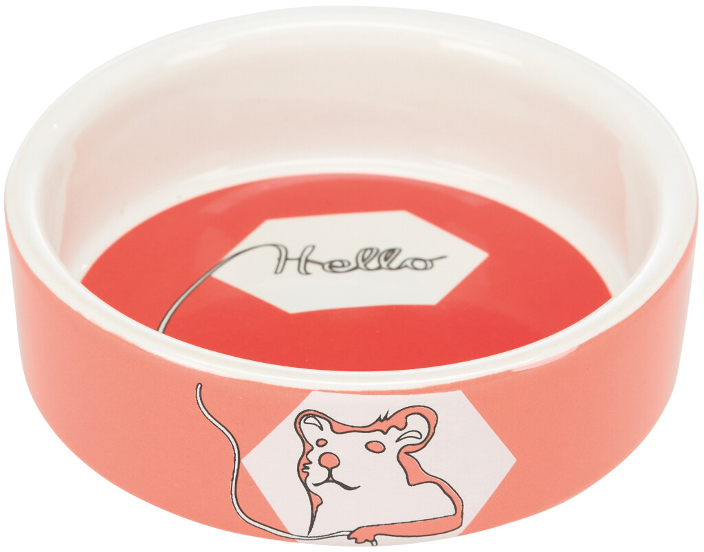 Gamelle, motif hamster Hello, en céramique