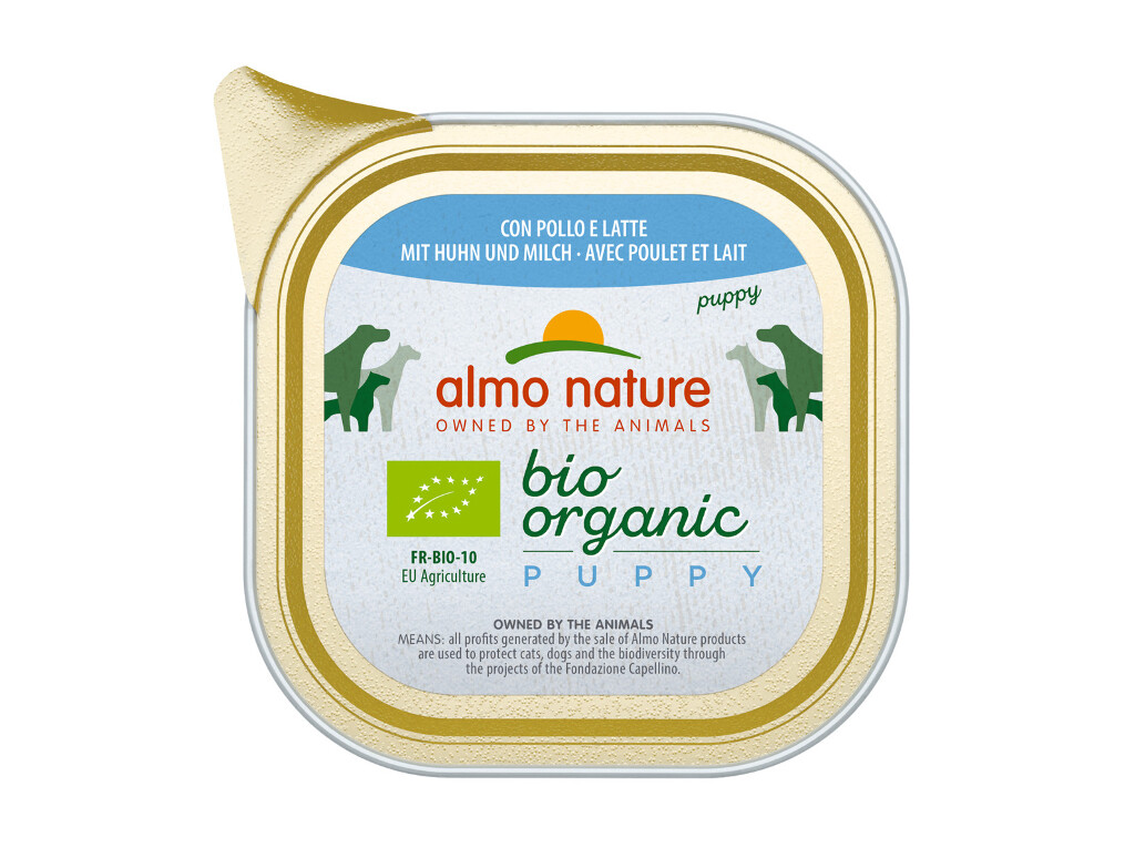 Bio Organic Puppy kip met melk 100g