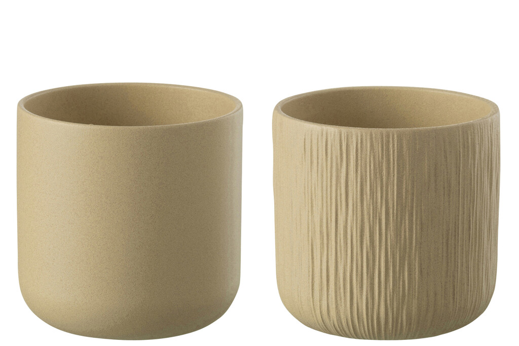 Bloempot gen keramiek beige extra extra large assortiment van 2 Bloempot gen keramiek beige extra extra large assortiment van 2