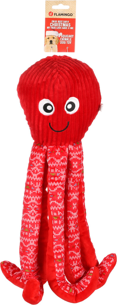 Kerst Knuffel Pulpa Octopus Rood