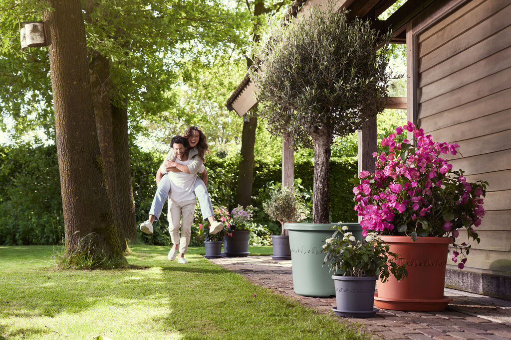 Pot de fleurs Algarve Cilindro 48cm vert thym Pot de fleurs Algarve Cilindro 48cm vert thym