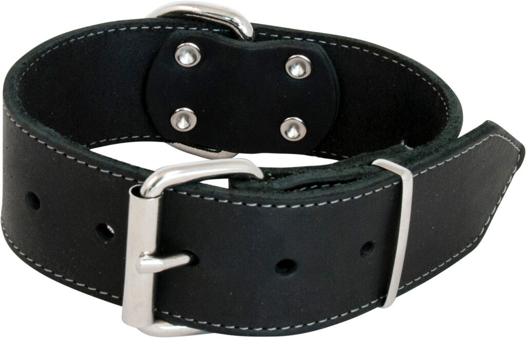 Collier Cuir Gras Large Noir 50 mm x 70 cm