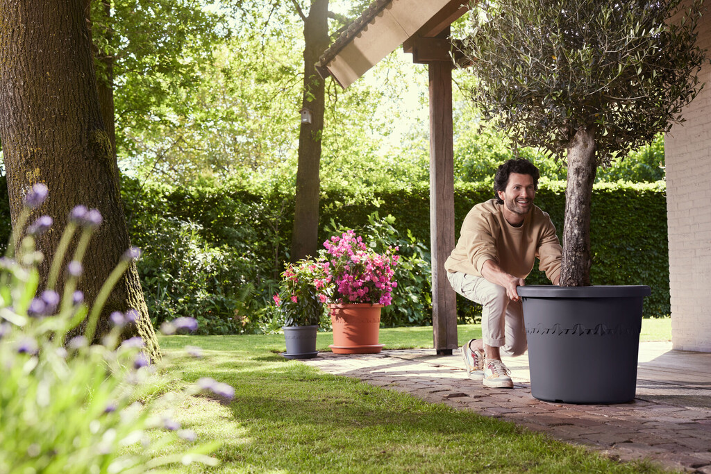 Bloempot Algarve Cilindro 48cm antraciet