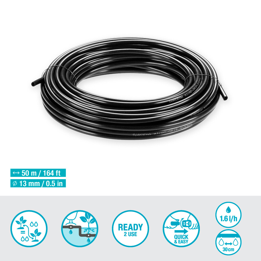 Extension de tuyau à goutteurs incorporés 50m