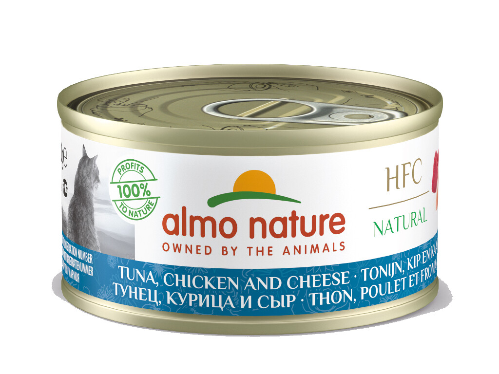 HFC Natural - tonijn, kip en kaas 70g HFC Natural - tonijn, kip en kaas 70g