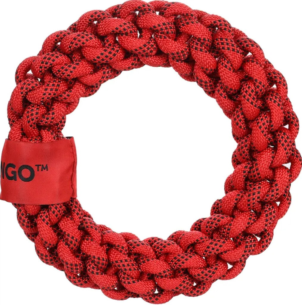 HS Vokas Touw Ring Rood/Zwart L 25cm