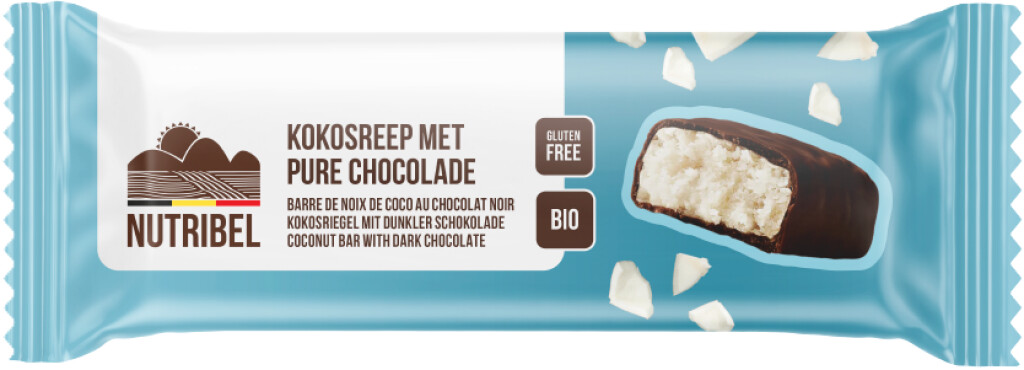 Barre noix de coco au chocolat noir bio 40g