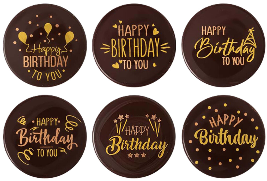 Chocolat rond pour Joyeux Anniversaire 3 pièces