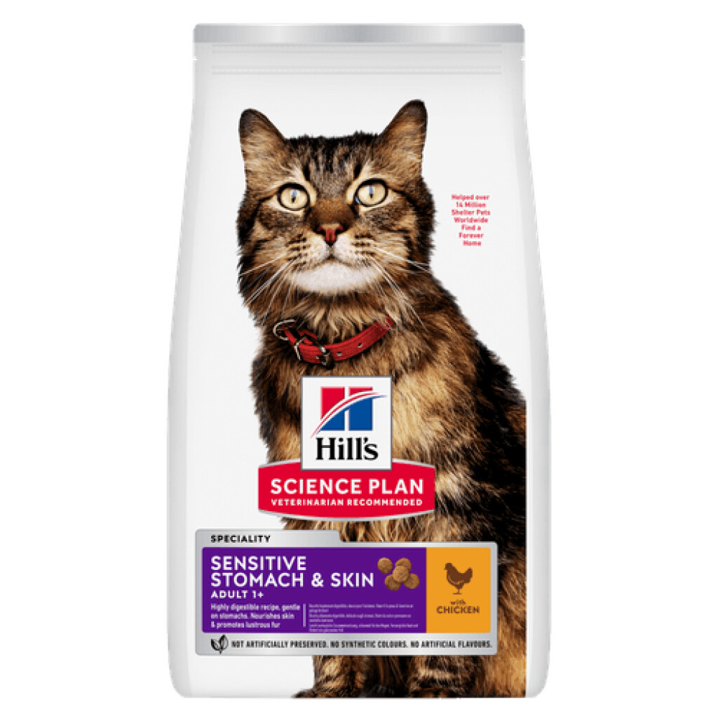Science Plan Adult Sensitive Stomach & Skin kattenvoer kip 7kg