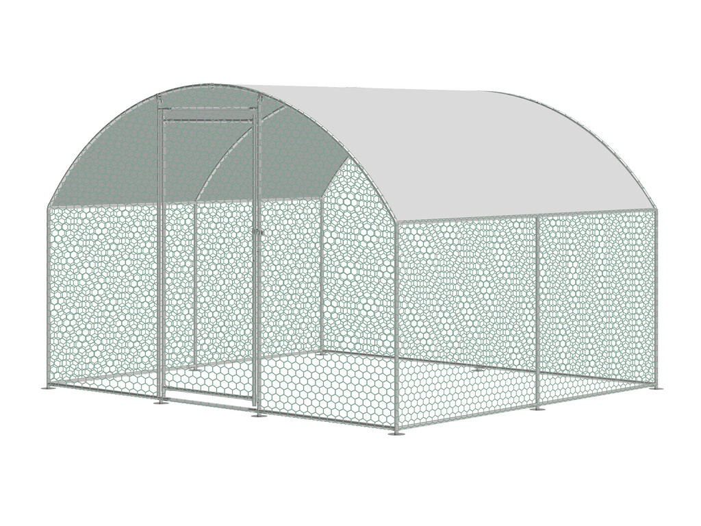 Enclos pour poules en métal avec bâche 250cm Enclos pour poules en métal avec bâche 250cm