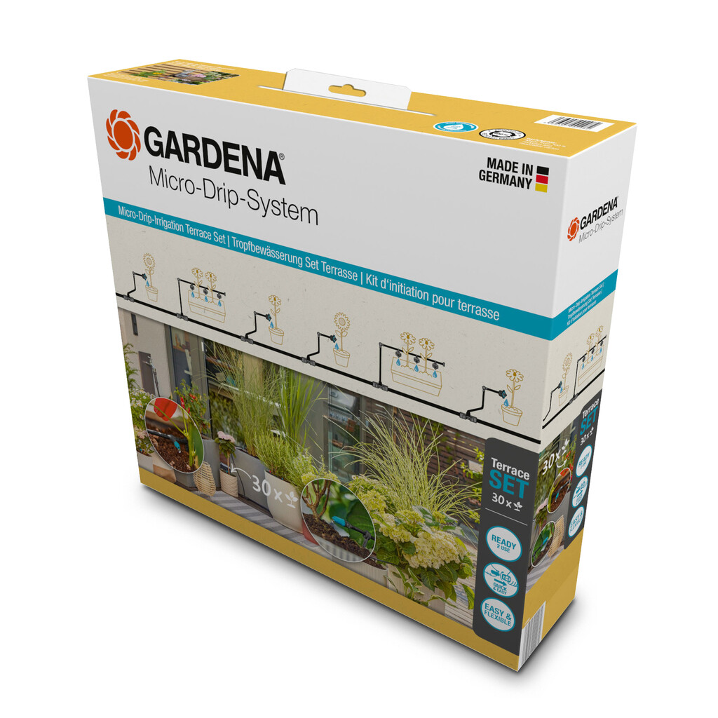 Micro-Drip-Bewatering Startset voor terras Micro-Drip-Bewatering Startset voor terras