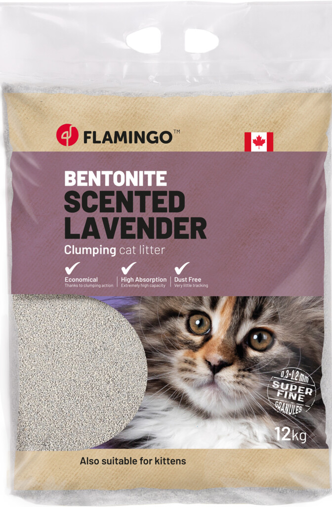Kattenbakvulling bentoniet met lavendelgeur - fijne korrels klonterend 12kg