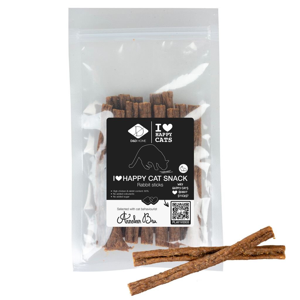 I Love Happy Cat Snack - Bâtonnets poulet/lapin 70g