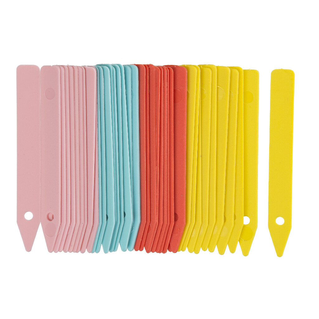 Etiquettes à piquer (bleu, jaune,rose,rouge) - h10cm - 40 pièces Etiquettes à piquer (bleu, jaune,rose,rouge) - h10cm - 40 pièces