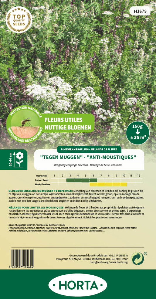 Eenjarige bloemen muggen beperken 35m²