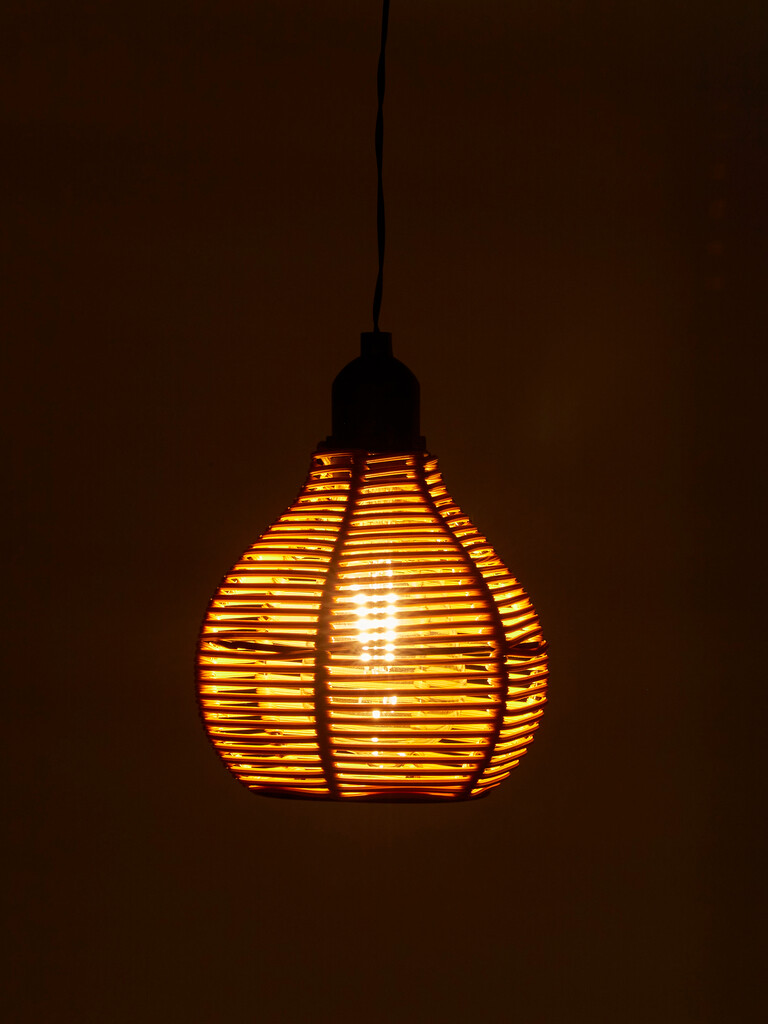 Batterij Hanglamp Rattan 15LM Patio  