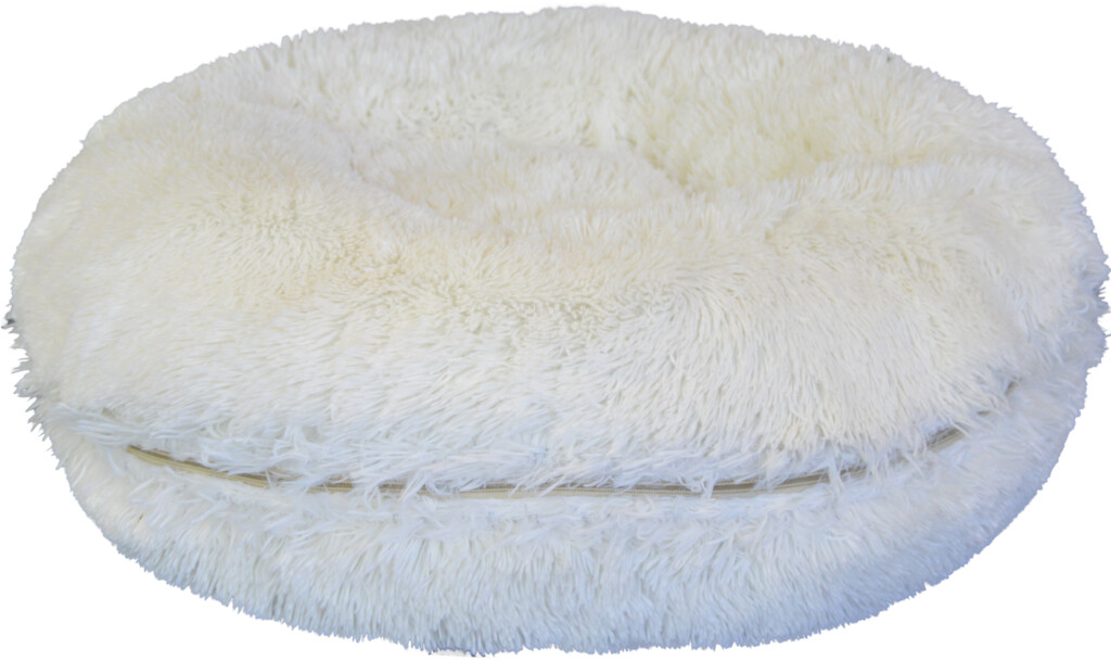Puff long plush blanc Ø70cm