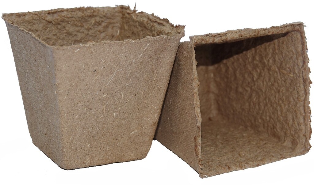 Pots de tourbe carrés 8 cm - 14 pièces Pots de tourbe carrés 8 cm - 14 pièces