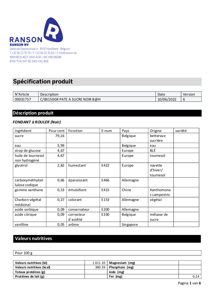 Rolfondant - zwart 150g