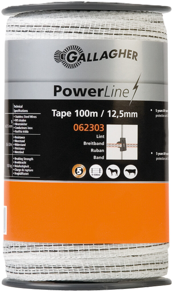 Powerline Lint 12,5mm wit 100m 