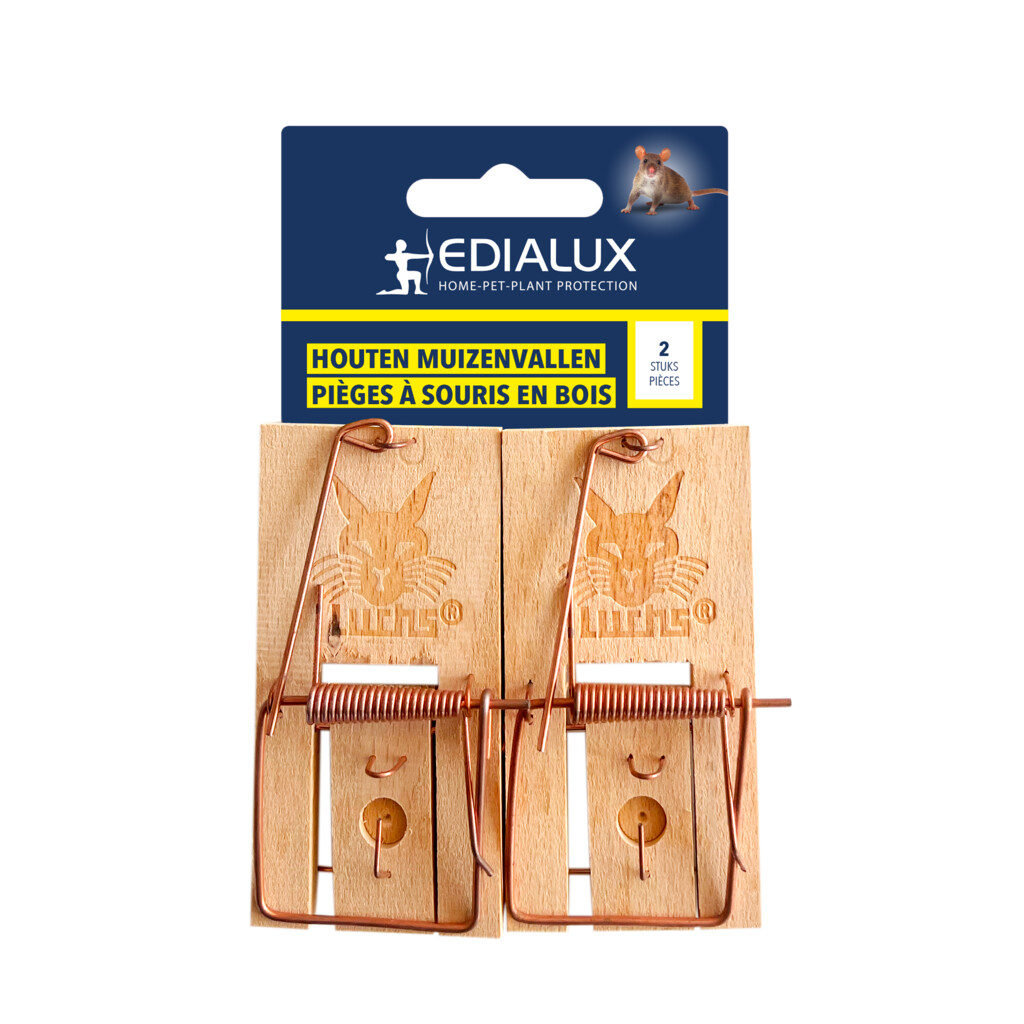 Muizenval hout 2 stuks