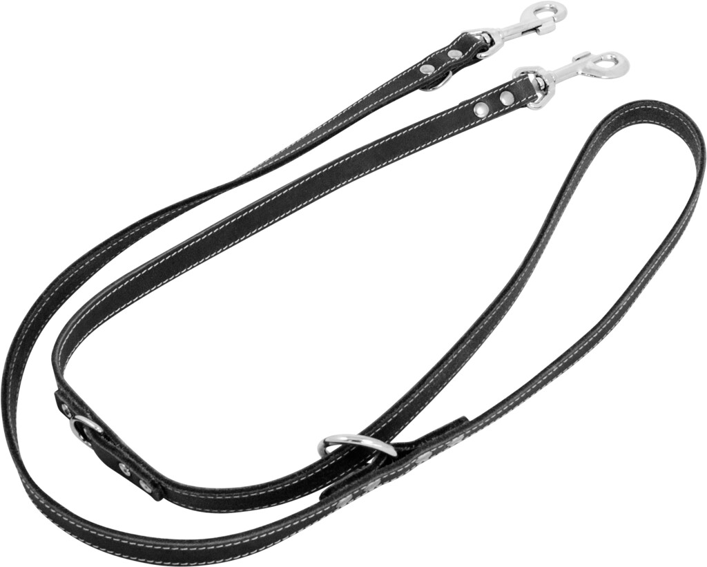 Laisse De Dressage Cuir Gras Noir 200x2,5 cm