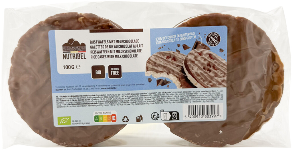 Galettes de riz au chocolat lait bio 100g