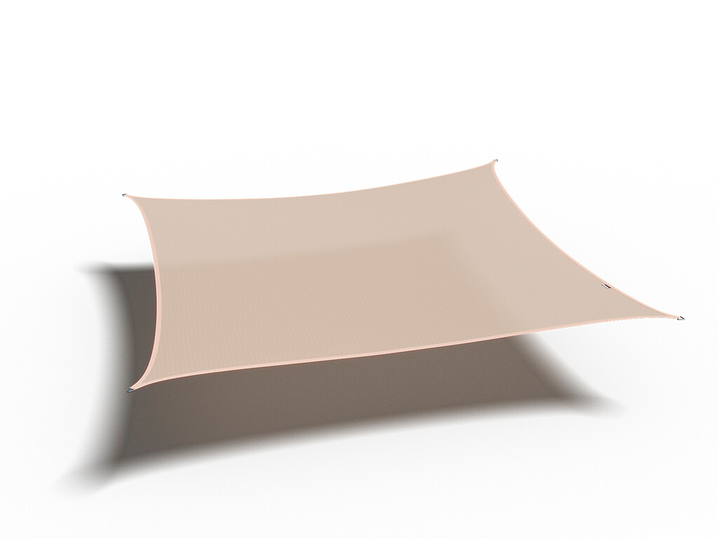 Coolfit schaduwdoek vierkant, 5,0 x 5,0 x 5,0 x 5,0m, Gebroken Wit.