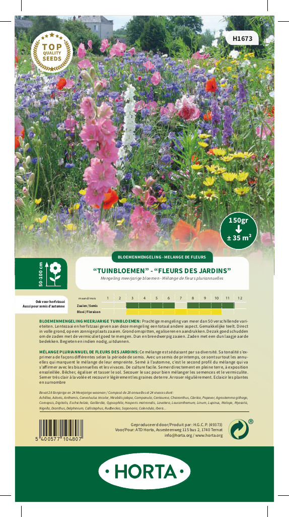 Mengeling meerjarige tuinbloemen 35m²