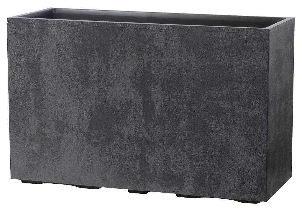 Millennium R Antraciet hoge wandbloempot met waterreservoir en wielen 98x37cm