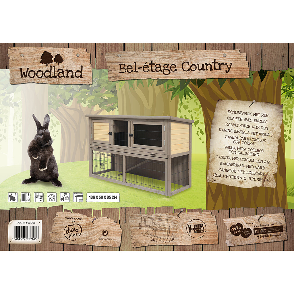 Woodland Konijnenhok Bel-etage Country